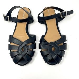 BAMBOO black sandals, size 8.5